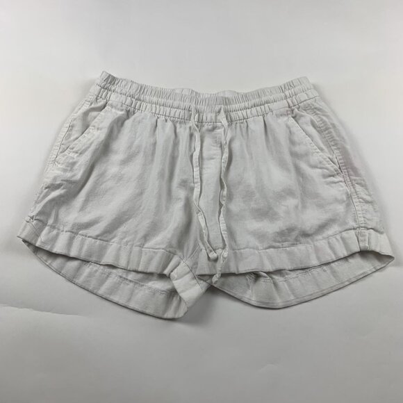 Old Navy White Linen Blend Pull On Shorts M - Picture 1 of 4